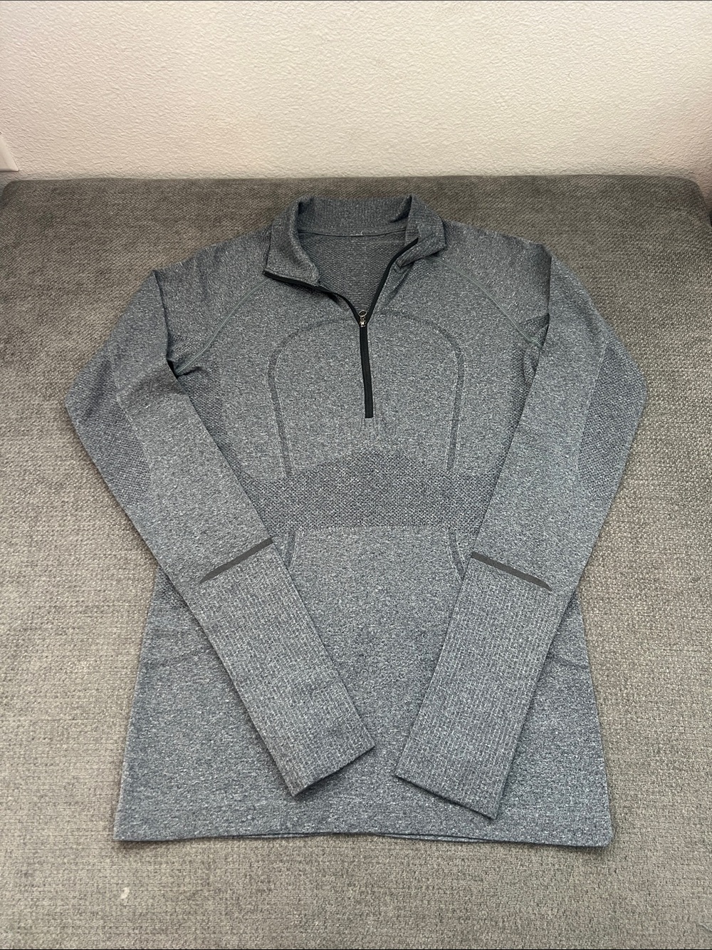 lululemon athletica Heather Charcoal Quarter-Zip Long Sleeve Top